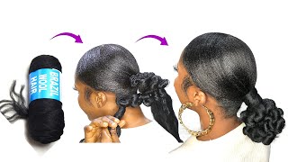  10 Minutes Quick Hairstyle Using Brazilian Wool