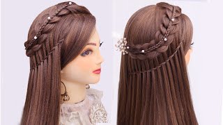 2 Quick & Easy Hairstyle For Wedding L Waterfall Braid L Wedding Hairstyles L New Hairstyle