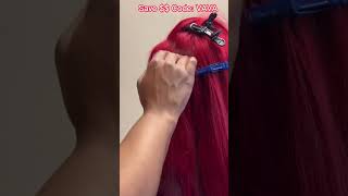 Undetactable Tape In Extensions On 4C Hair! Red Hair Weft Review From #Elfinhair #Shorts #Viral