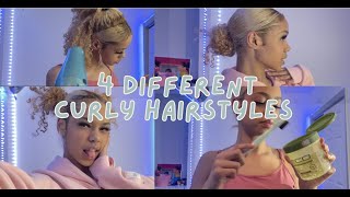 4 Different Curly Hairstyles || Leahh Janae