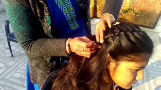 Simple Hairstyle For Party | Medium Hair To Long Hairs - Waterfall Hairstyle 2017