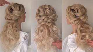 Wedding Hairstyle. Curls With Curling Iron