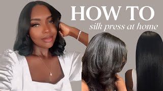 How I Blow Dry & Silk Press My Hair At Home + Products I Use *Updated Routine*