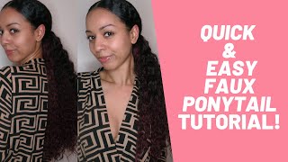 Protective Style Clip On Ponytail For Natural Curly Hair Tutorial!