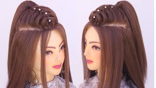 Simple Open Hairstyles For Wedding L Stylish Best Ponytail L Bridal Hairstyles Kashee'S L Front