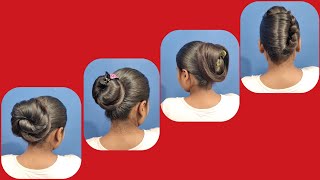 4 Lovely  Bun Hairstyles For Long / Medium Hair | Hairstyle For Wedding Party