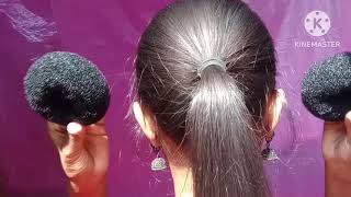 Beautiful Hairstyle /  /  Easy Big Bun Hairstyle With Donut
