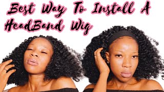How To : Synthetic Curly Headband Wig Install Ft $2 Diy Wig