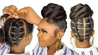 Quick & Easy Rubber Band Hairstyle Using Braid Extension