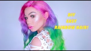 Diy Easy Rainbow Hair Tutorial : Full Lace Human Hair Wig