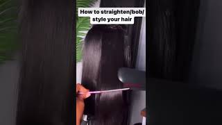 How To Straighten And Style Your Bob Wig #Shorts