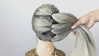 Beautiful French Braid Hairstyle For Long Hair | Braid Hairstyle For Wedding | Simple Ponytail