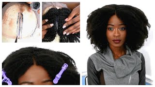 Invisible Part Fake Closure Wig | Coily Curly Hair By Queen Weave Beauty