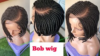 Short Box Braided Bob Wig.Closure Wig Install Wig Review.Start To Finish Wig Ft Sharonwanizwigs