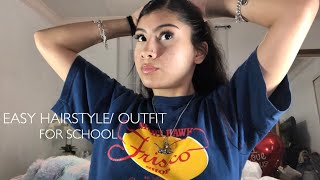 Easy Hairstyle/Outfit For School