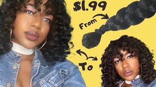 How To: Diy Crochet Wig With $1.99 Kanekalon Braiding Hair | Protective Style