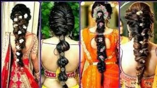 Indian Bride Hairstyles | Half Saree Function Hairstyle | Marriage Hairstyles | Reception Hairstyles