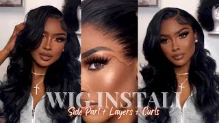 Wig Install: My Go To Hairstyle | Side Part + Layers + Curls Ft Cynosurehair | @Beautyrebellion