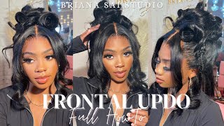 90'S Messy Updo Frontal Tutorial | No 360 Full Lace Wig Needed + Yolissa Hair