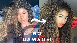 How To Dye Curly Hair Light Brown At Home No Damage!