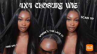 I Got A Free Closure Wig Off Temu | Scam??!! Wig Review + Install