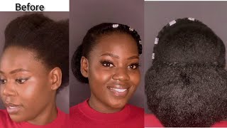 Natural Hair Updo For Ladies | Wedding Hairstyles| Bridal Hairstyle Using Fluffy Kinky