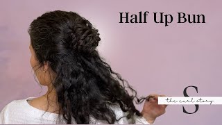 Half Up Bun * Easy Curly Hairstyle