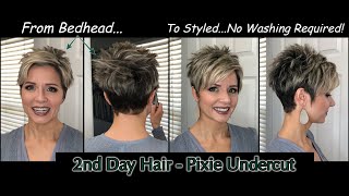 2Nd Day Hair Styling For A Pixie Undercut - No Washing Required!