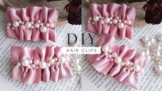 Diy Hair Clips With Ruffles Style Satin Fabric | How To Make Satin Hair Clip