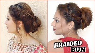 Side Braid Updo Hairstyle Tutorial |Easy Kareena Kapoor Messy Braided Bun |Indian Hair Style