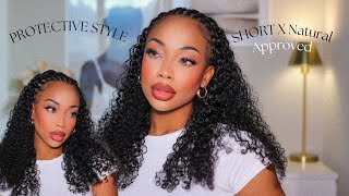 Diy Half Braided Protective Style With Water Kinky Curly Clip Ins  - Ft Curls Queen