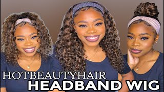 Beautiful Highlight Headband Wig! Super Easy Install + Multi Styles | Ft. Hot Beauty Hair