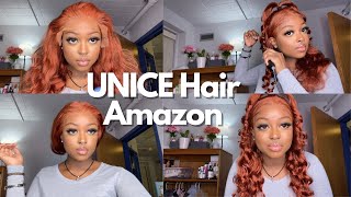 Copper Brown Bodywave  Wig Install | Unice Hair Amazon