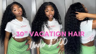 Install 30" Deep Wave Curly Amazon Wig | Super Affordable Vacation Hair
