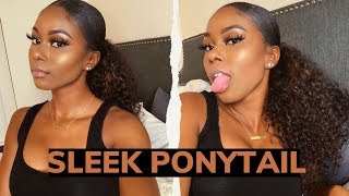 Sleek Extended Curly Ponytail On Natural Hair
