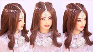 Bridal Hairstyle For Long Hair L Wedding Hairstyles L Hollywood Waves L Engagement Look For Bride