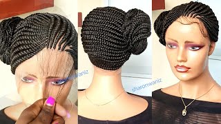 How To : Side Bun No Frontal  Braided  Wig.Lace Wig With Babyhair Wig Install Ft Sharonwanizwigs