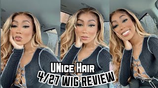Bomb 4/27 24 Inch Highlight Wig Unice Hair Review | 13X4 Lace Frontal Wig Review Blonde