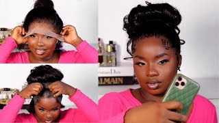 Attempting Frontal Ponytail Messy Bun For The First Time | Frontal Install