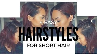 4 Quick & Easy Short-Medium Hairstyles | Norxssa