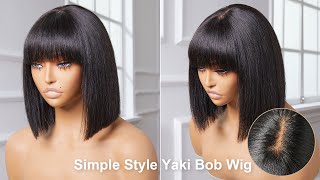 Style A Yaki Straight Human Hair Bob Wig ||@Yasgrl_Hair