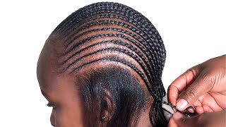Cornrows Braiding Micro Lines #Naturalhair @Janeilhaircollection