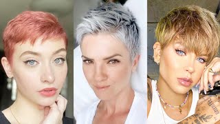 Short Pixie Haircut Ideas Most Viral 2023/ Balayage Pinterest Pixie For Short Hair With Bangs