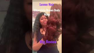 Luvme Hair Review. Unique Layered Chocolate Brown Body Wave Lace Wig With Bangs. #Subscribe #Shorts