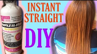 Diy Brazilian Blowout At Home Good During Lockdown  || Instant Straight Hair