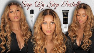 Wow!!  200  Thick Wigno Pre-Plucked Hairline Meltdown Wig Install |Melting Spray Lace Bonding Gel