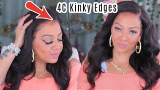Best 4C Natural Edges Lace Front Wig For Beginners Ever #Myfirstwig Did All The Work No Work Needed!