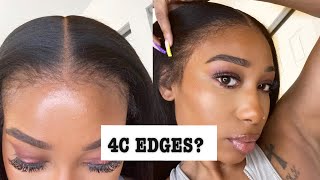Realistic & Natural 4C Kinky Egdges On A Wig | How To: Super Natural Look  Ft Myfirstwig