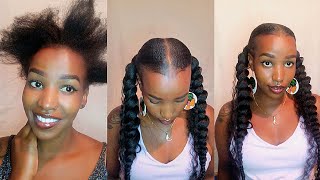 How To Do A Low Double Ponytail On 4C Hair #Beautiful #Hairstyle