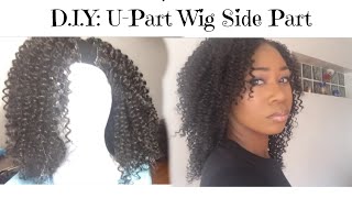 D.I.Y How To: U- Part Wig  Side Part (Pt 1-Hot Glue Gun Method )